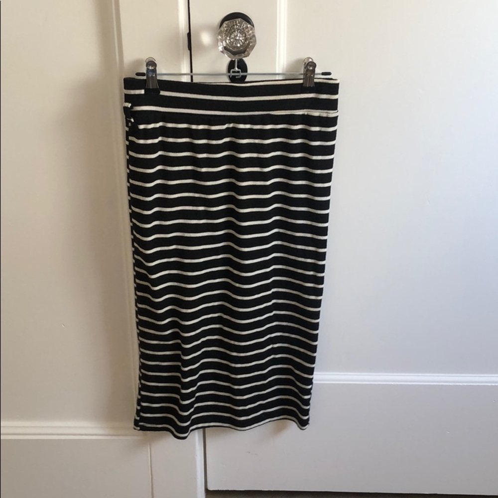 Black and white striped skirt